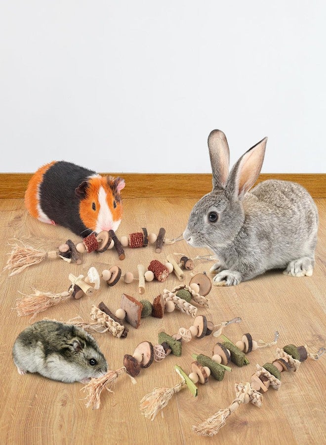 DBNESS 6PCS Bunny Chew Toys, Hamster Rabbit Cage Hanging Chew Toys, Natural Apple Wood Bunnies Treats, Improve Small Animal Teeth Health for Guinea Pig Chinchilla Ferret Rats Gerbil - Image 5